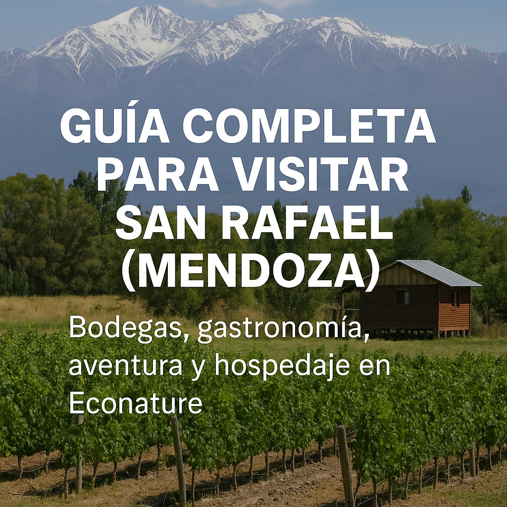 Guía para visitar San Rafael, Mendoza y degustar sus vinos.